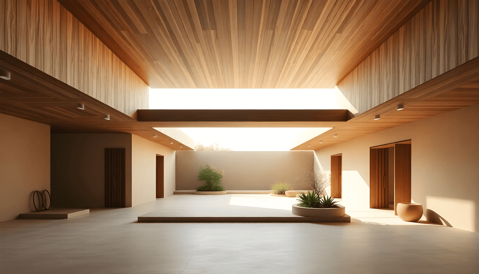 Illustration showing modern architecture merging with traditional elements and materials